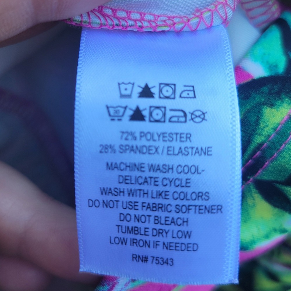 Tommy Bahama Women's XL Golf Tropical Hawaiian Floral Long Sleeve 1/4 Zip Tennis - Picture 6 of 7
